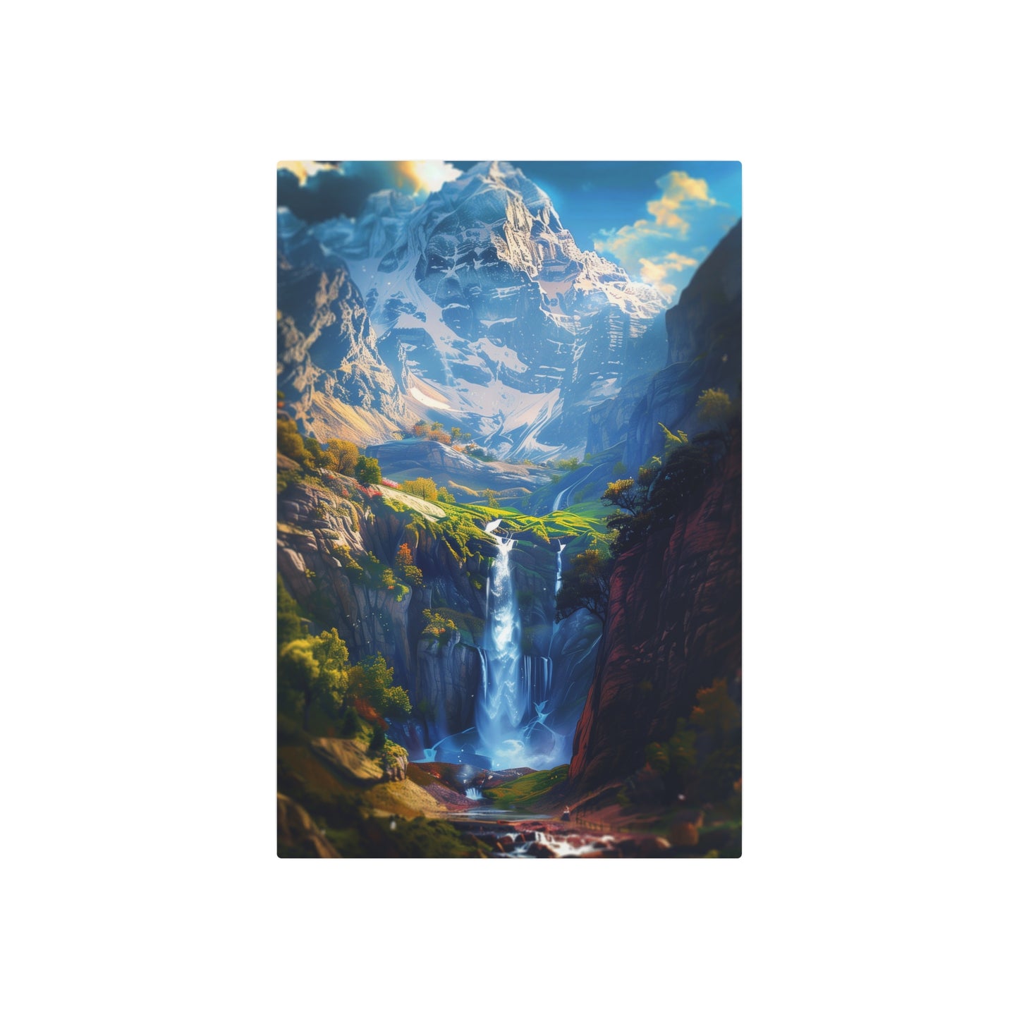 Mountain Waterfall (Metal Art Sign)