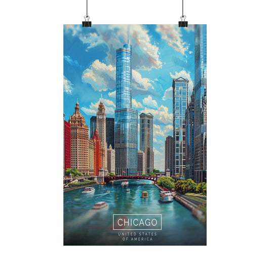 Chicago Skyline (Matte Vertical Posters)