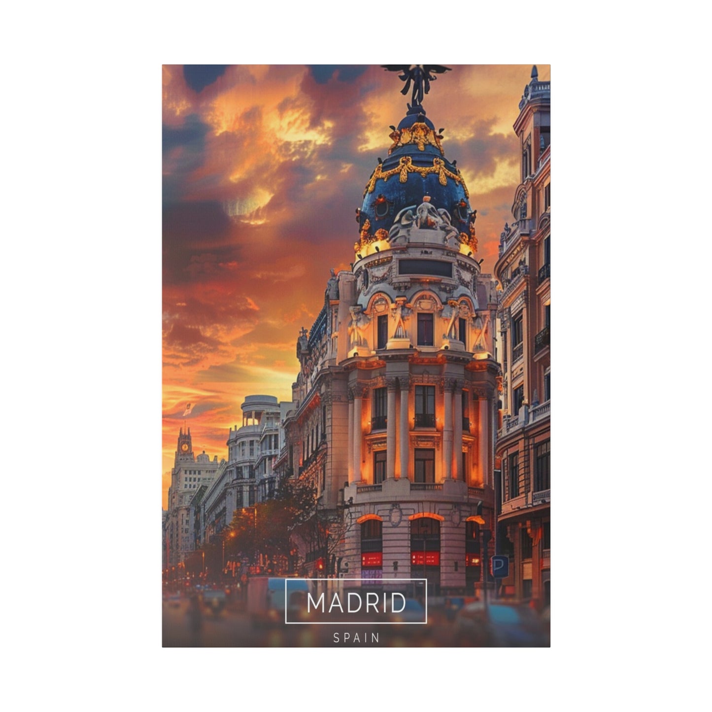 Madrid Sunset Splendor (Matte Canvas, Stretched)