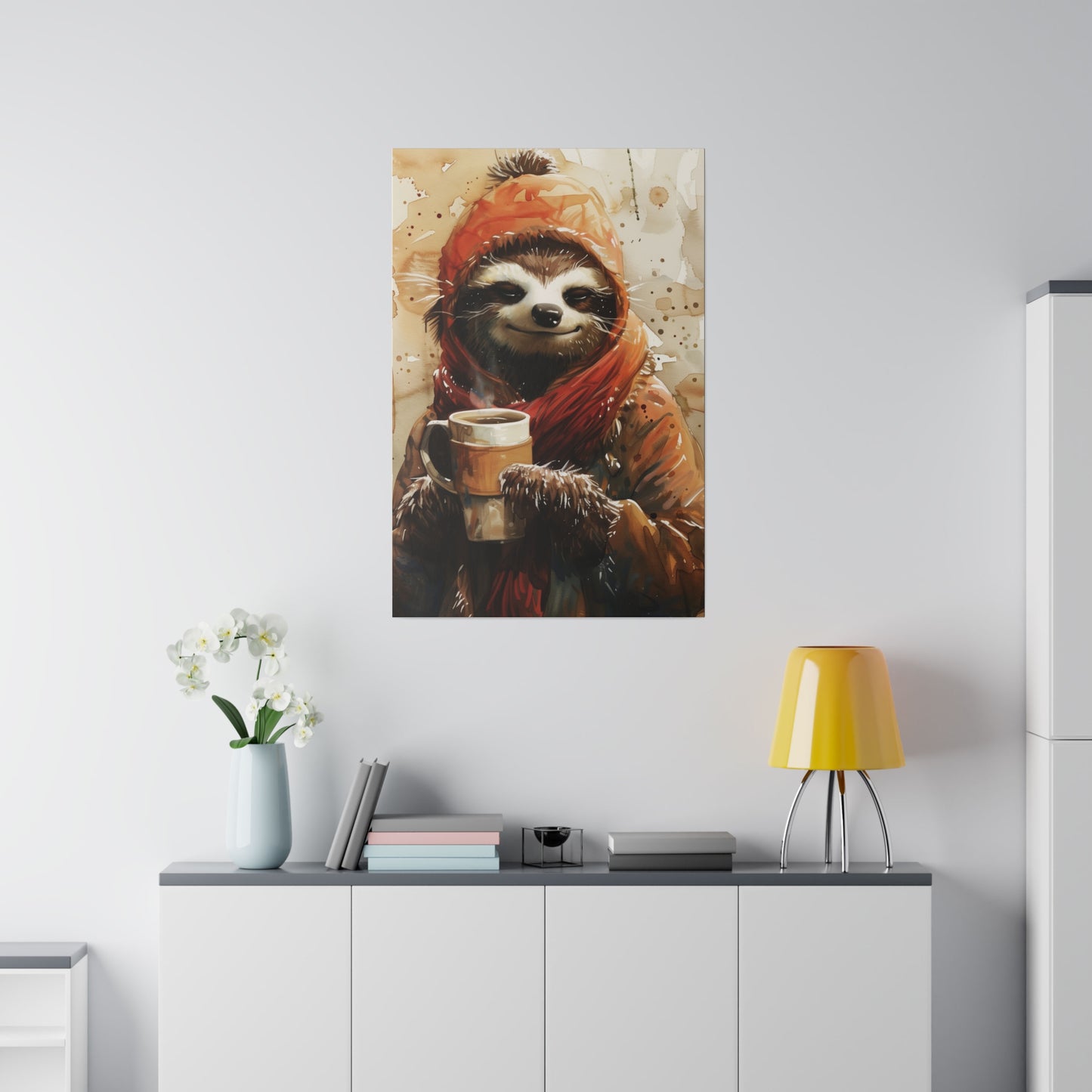 Warm and Cozy Sloth (Matte Canvas, Stretched)