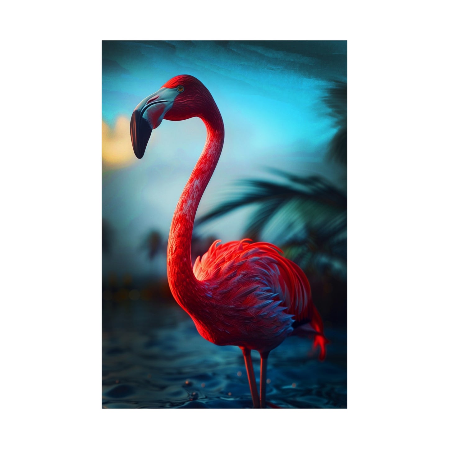 Dramatic Sky and Flamingo (Matte Vertical Posters)