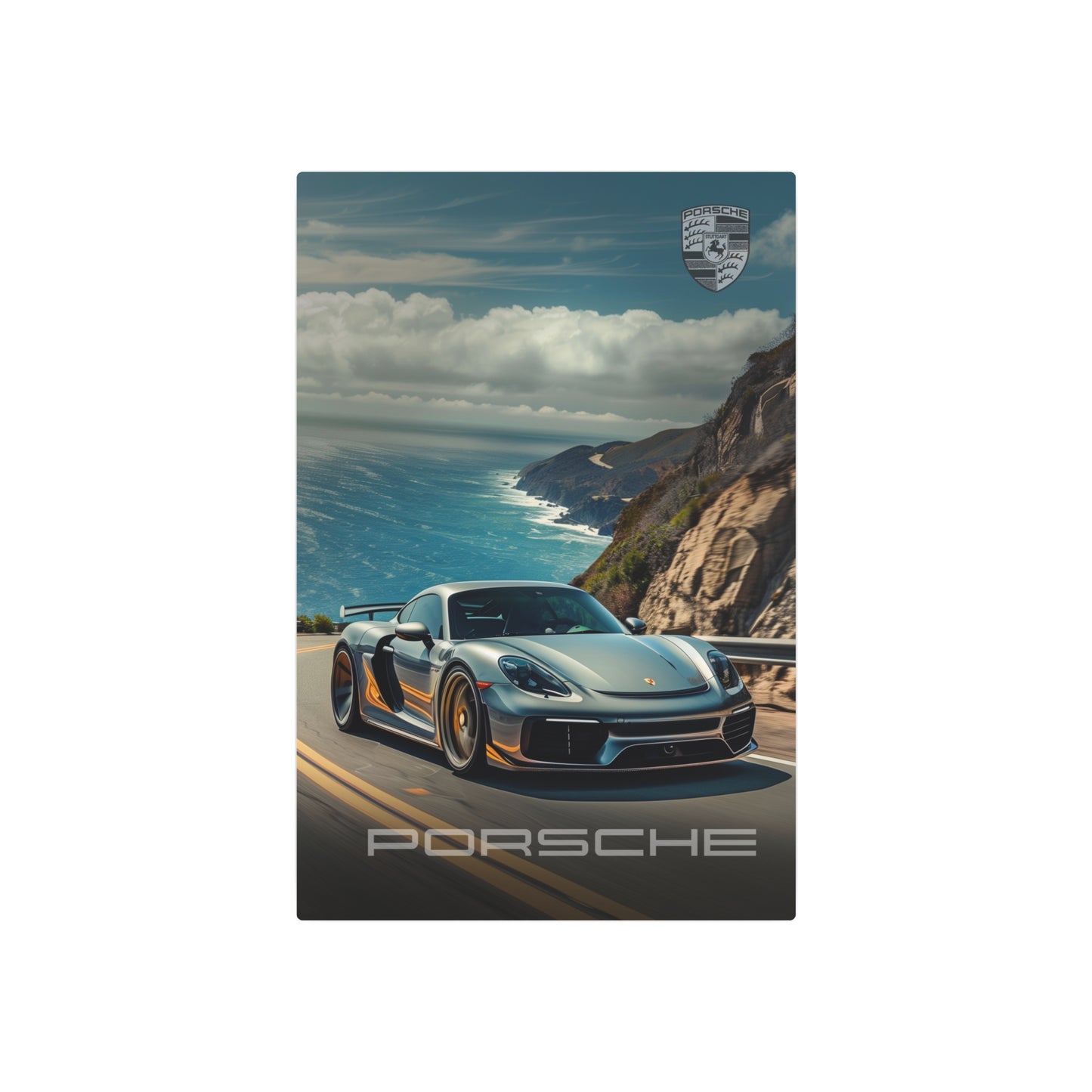 Porsche Coastal Elegance (Metal Art Sign)