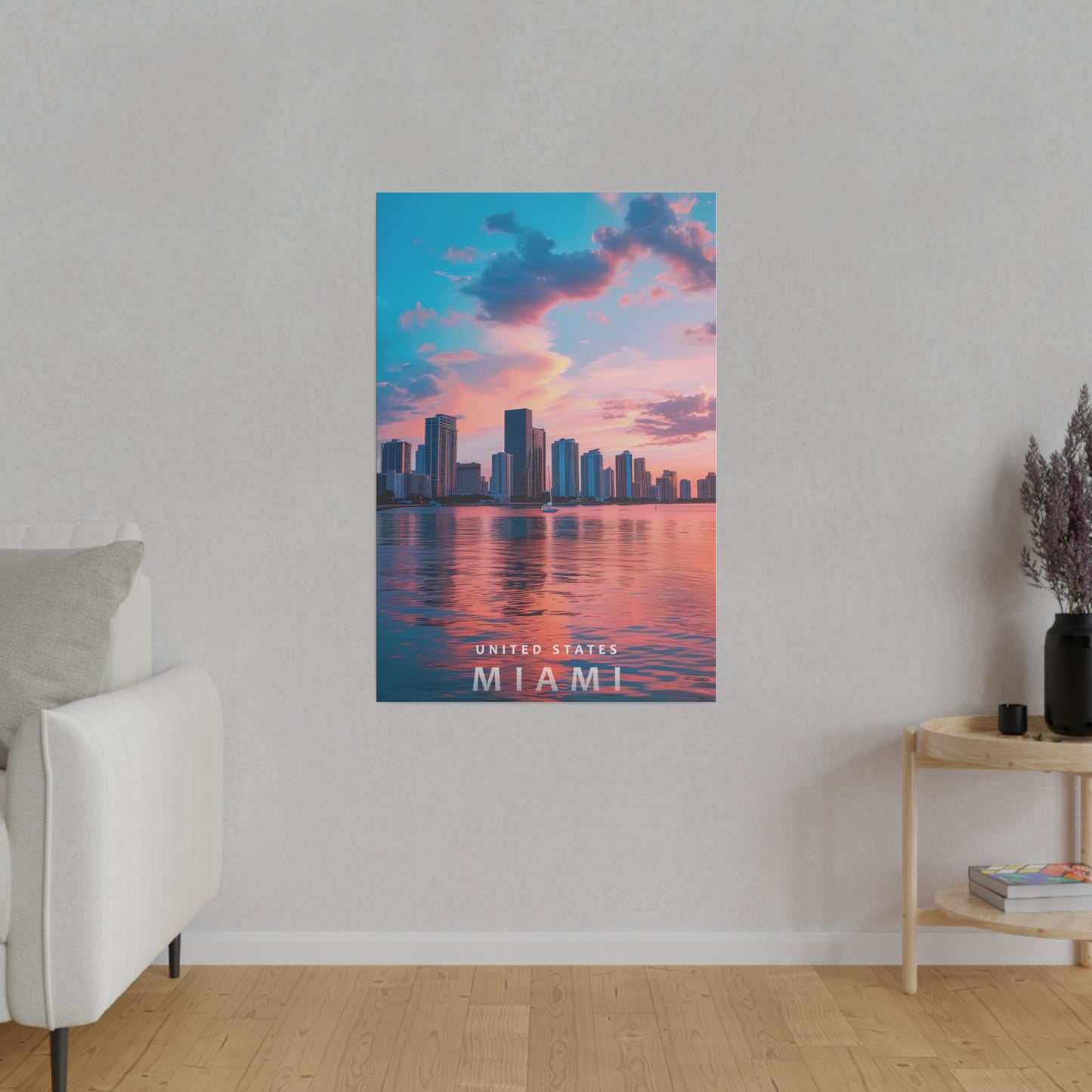 United States Miami (Matte Canvas, Stretched)