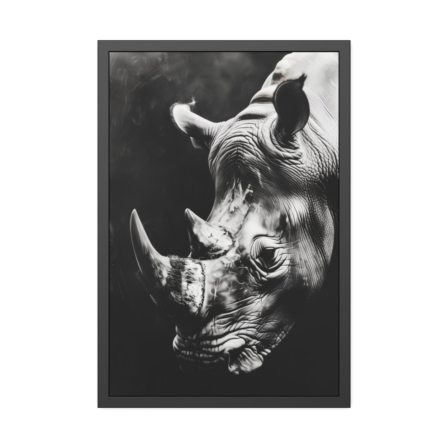 Black and White Rhinoceros (Framed Paper Posters)