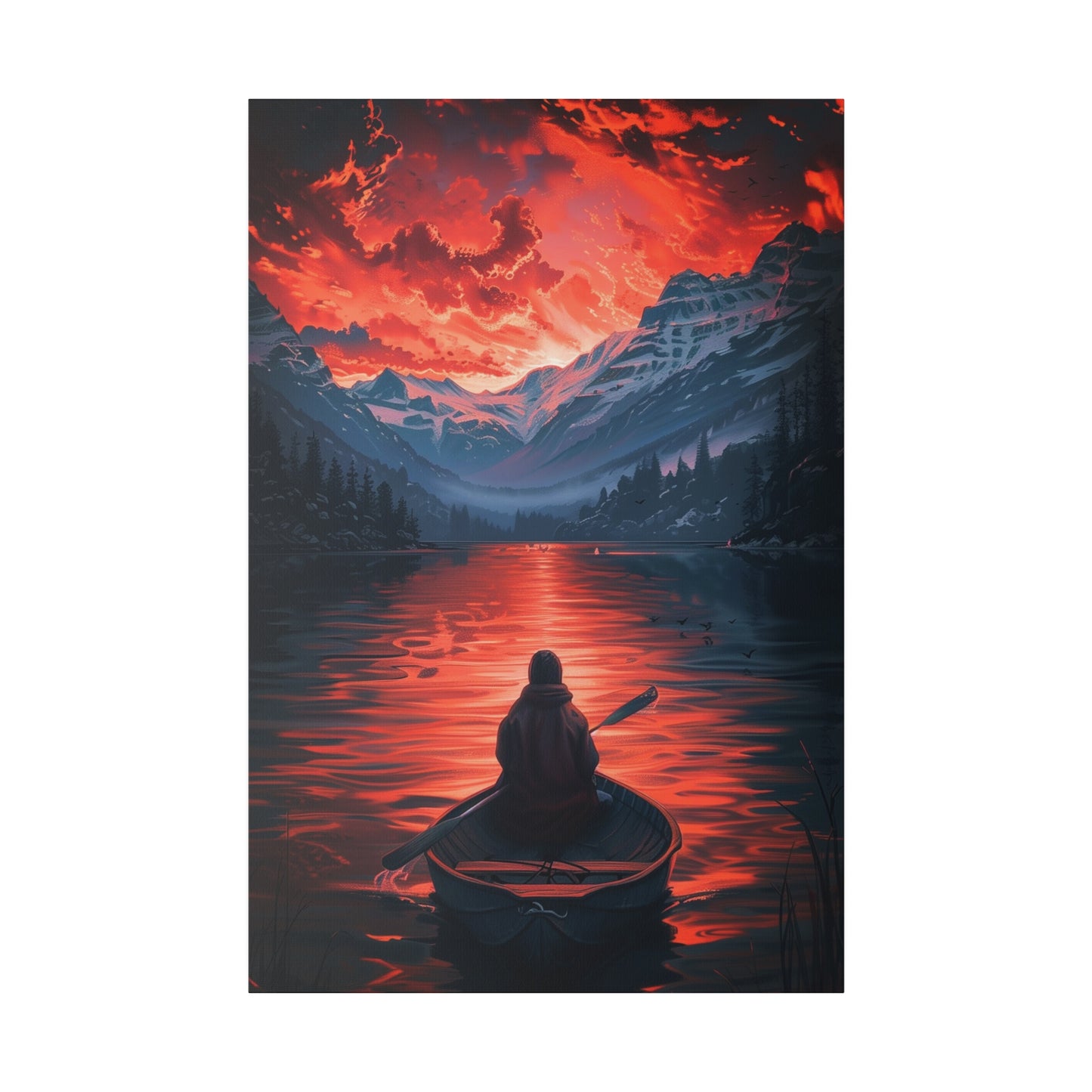 Sunset Lake Reflection (Matte Canvas, Stretched)