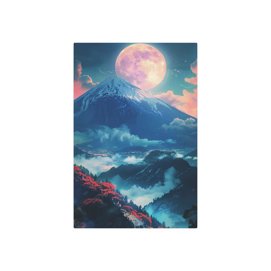 Moonlit Mountain (Metal Art Sign)