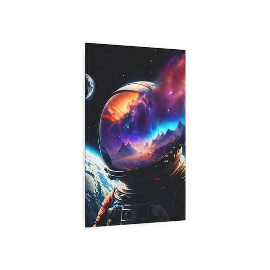 Astronaut's Cosmic Reflection (Metal Art Sign)