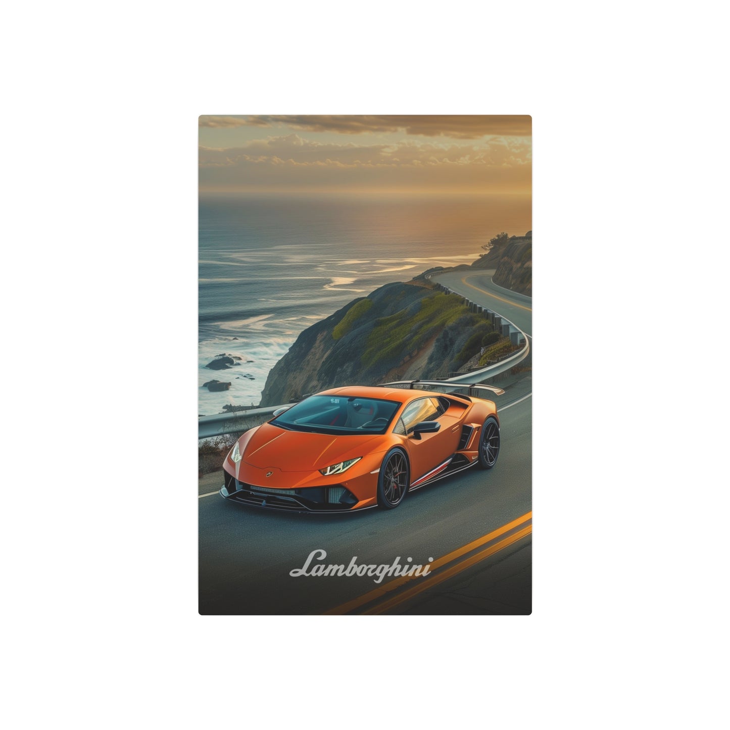 Orange Lamborghini (Metal Art Sign)