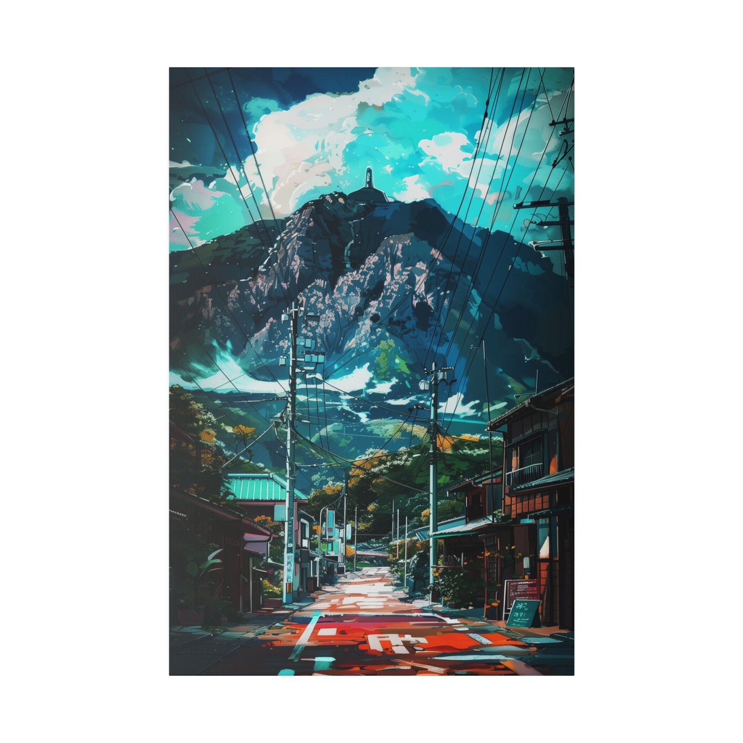 Mountain Street Scene (Matte Canvas, Stretched)