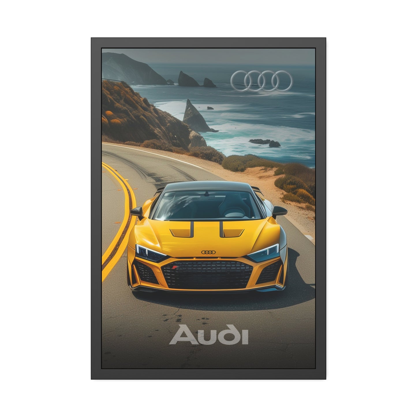 Yellow Gold Audi (Framed Paper Posters)