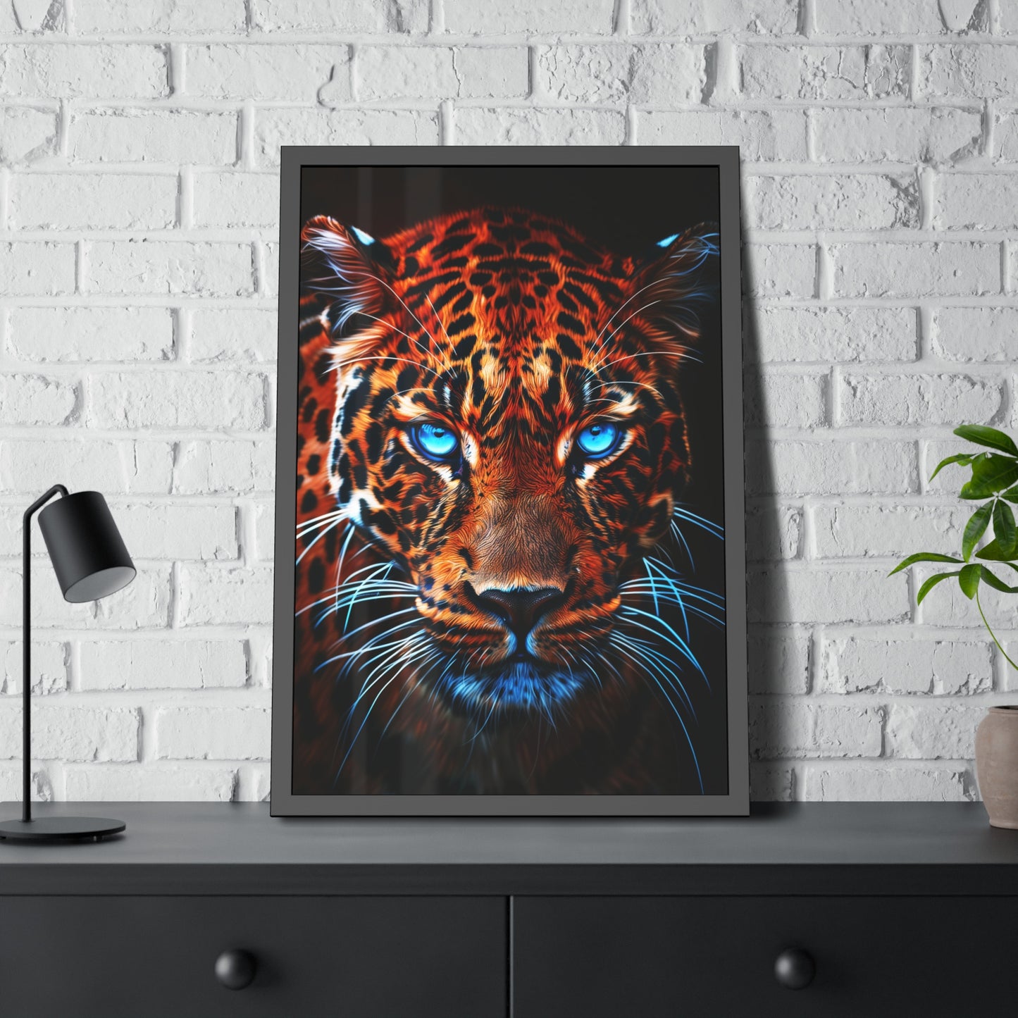 Blue-Eyed Leopard (Framed Paper Posters)