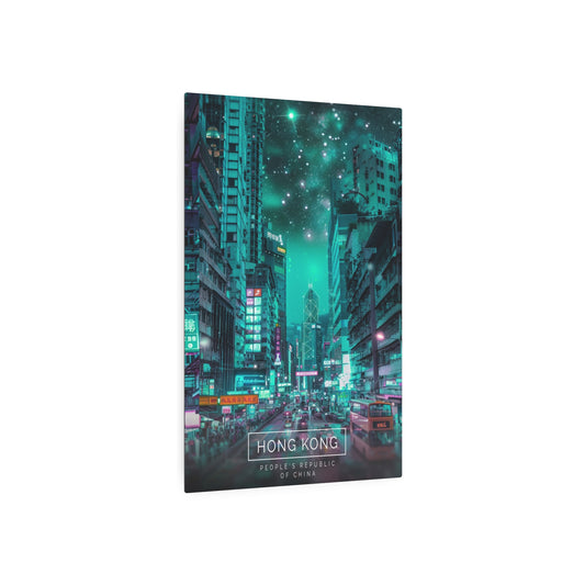 Neon Nightscape: Hong Kong (Metal Art Sign)