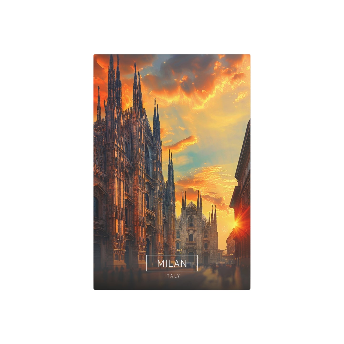 Milan Cathedral Sunset (Metal Art Sign)