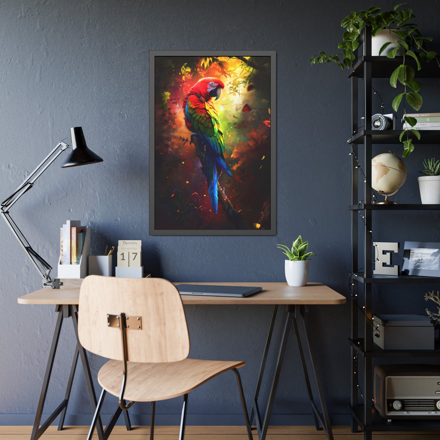 Vibrant Parrot Jungle (Framed Paper Posters)