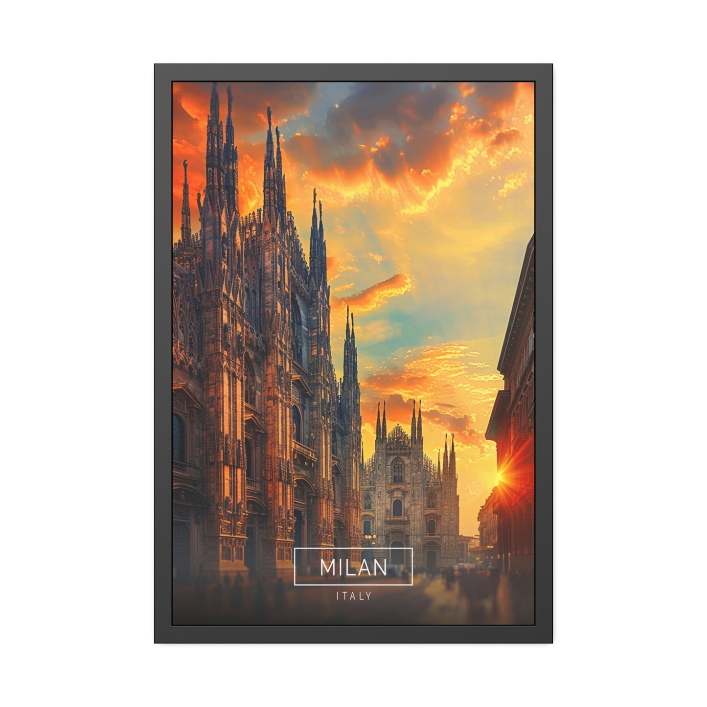 Milan Cathedral Sunset (Framed Paper Posters)