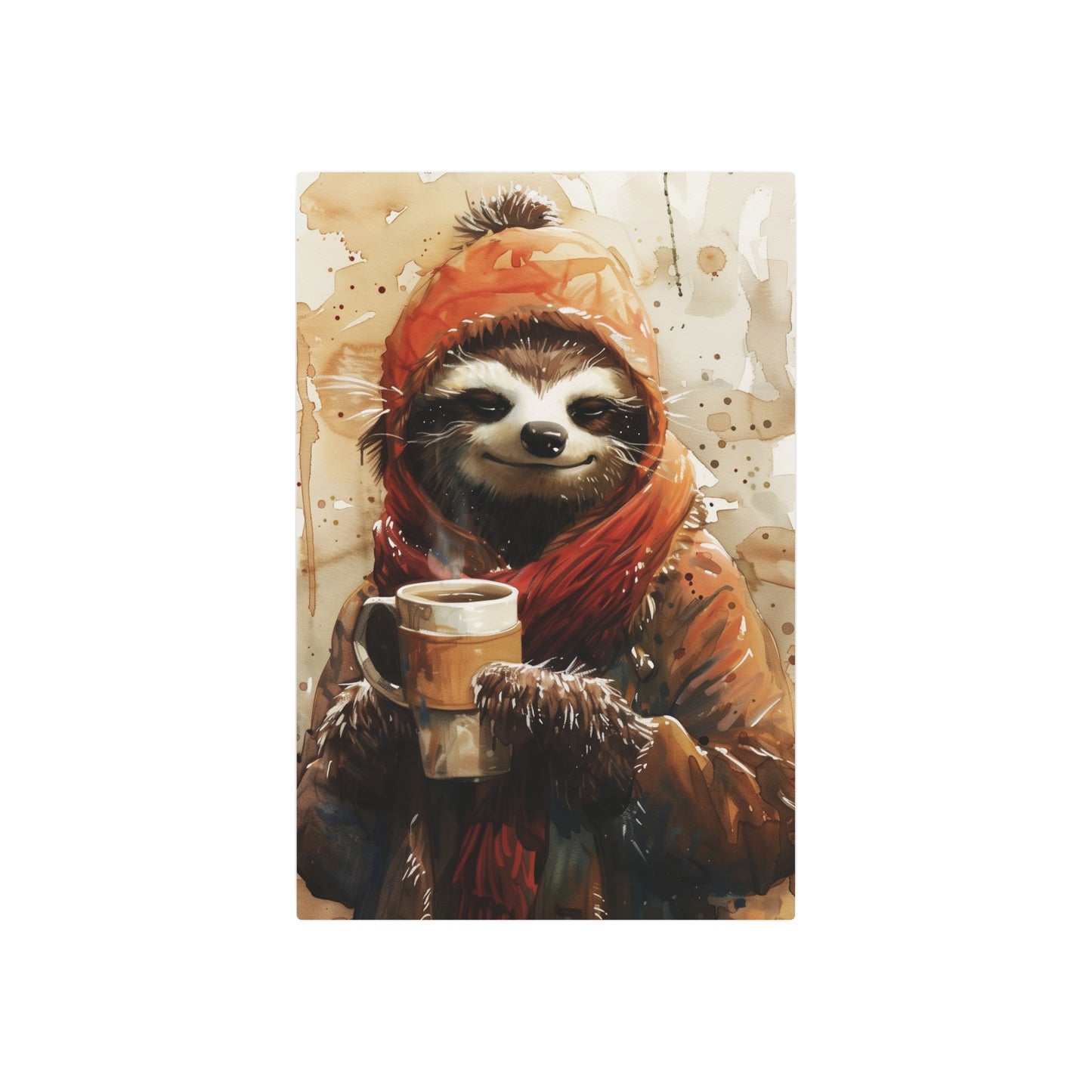 Warm and Cozy Sloth (Metal Art Sign)