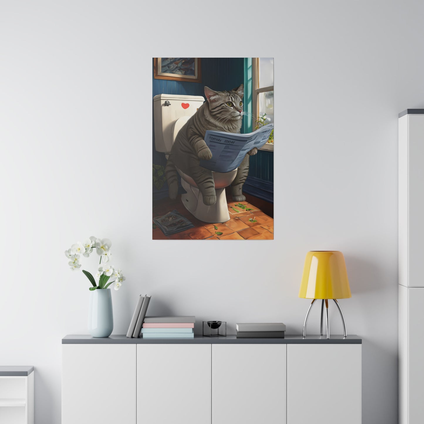 Contemplative Feline: A Paws for Thought (Matte Canvas, Stretched)