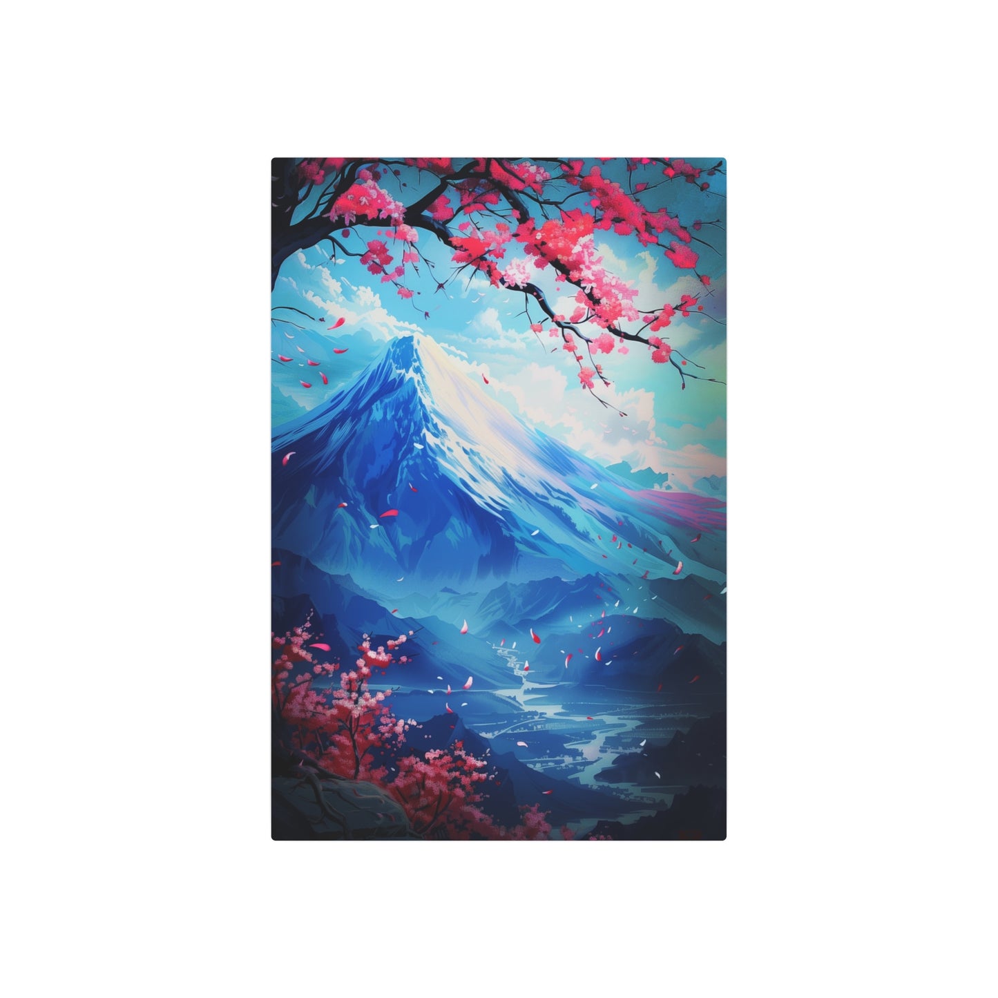 Cherry Blossom Landscape (Metal Art Sign)