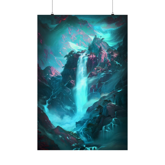 Mountain Waterfall (Matte Vertical Posters)