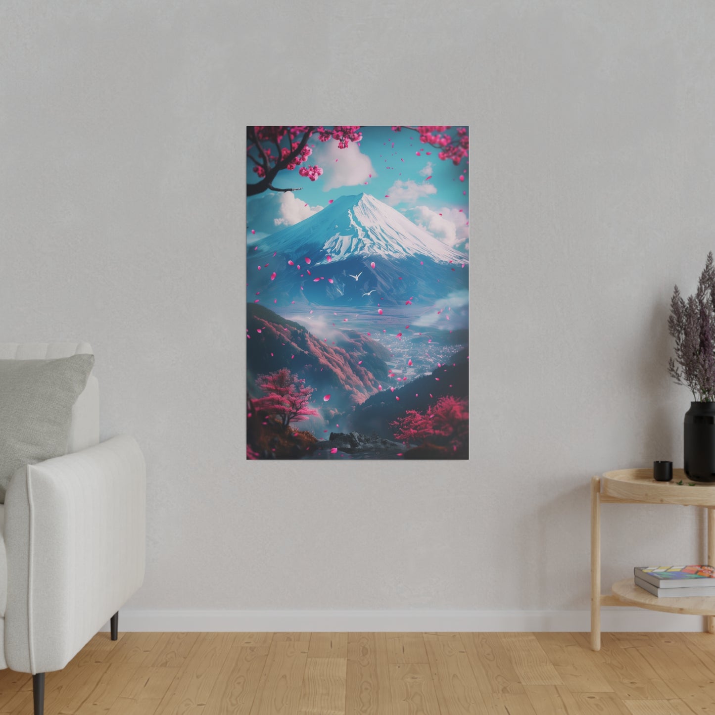 Cherry Blossom Mountain (Matte Canvas, Stretched)