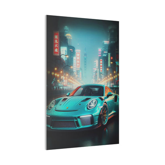 Neon Metropolis &amp; Machine (Matte Canvas, Stretched)