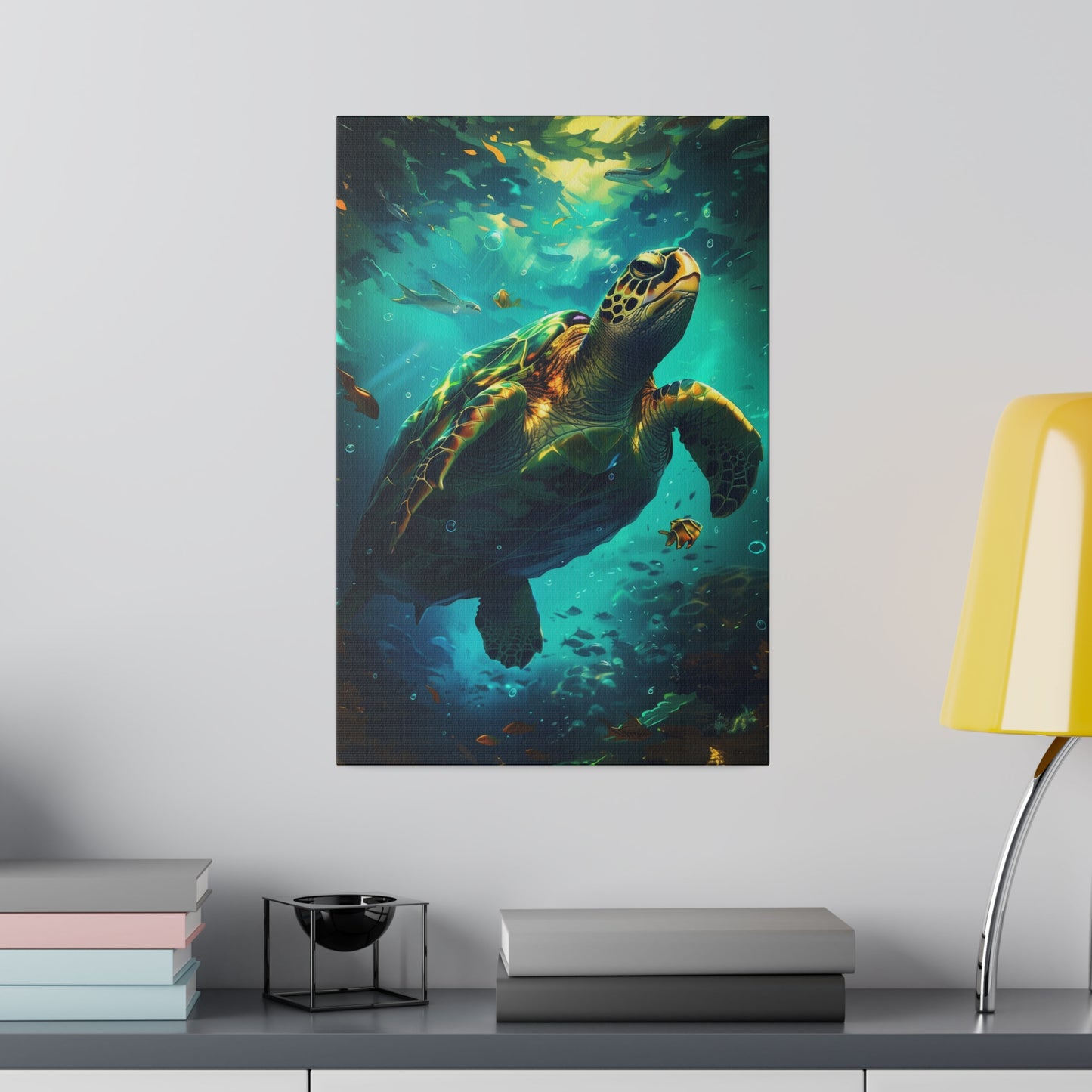 Underwater Sea Turtle (Matte Canvas, Stretched)