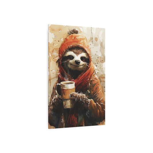 Warm and Cozy Sloth (Metal Art Sign)