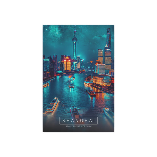 Cosmopolitan Glow: Shanghai (Metal Art Sign)