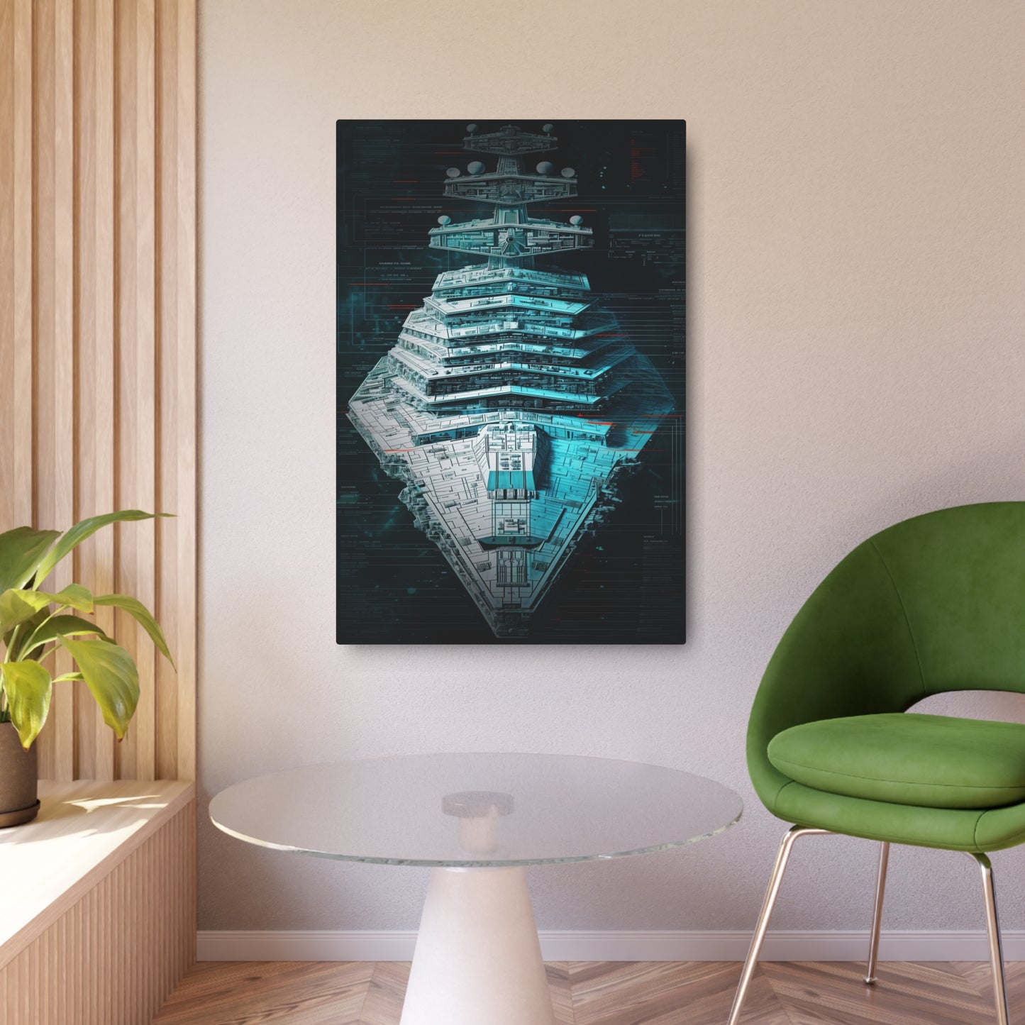 Interstellar Vessel: Technical Blueprint (Metal Art Sign)