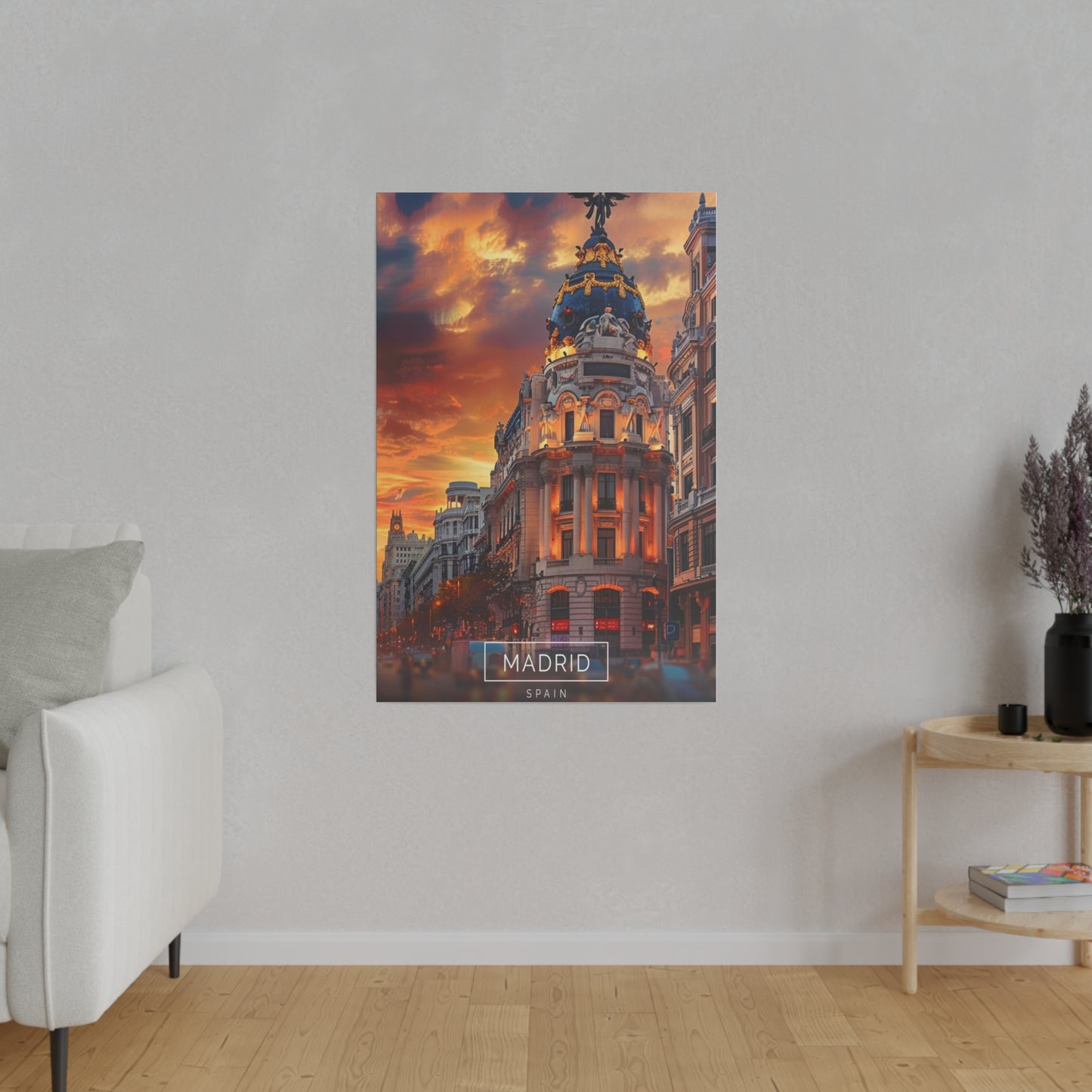 Madrid Sunset Splendor (Matte Canvas, Stretched)