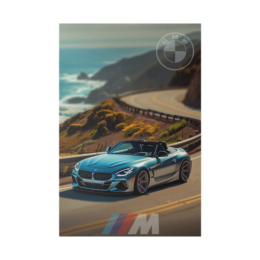 BMW on Serpentine Roads (Matte Canvas, Stretched)