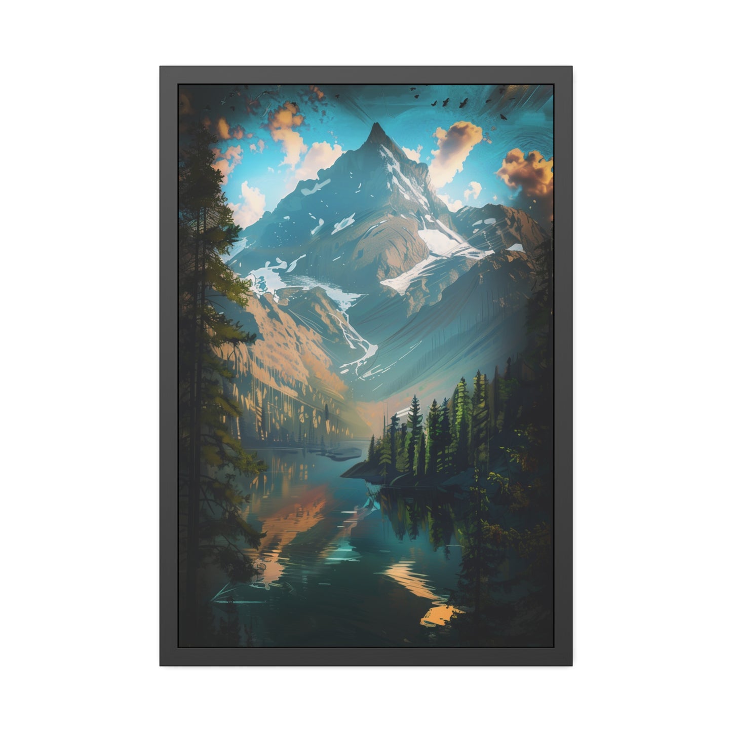 Mountain Cityscape (Framed Paper Posters)