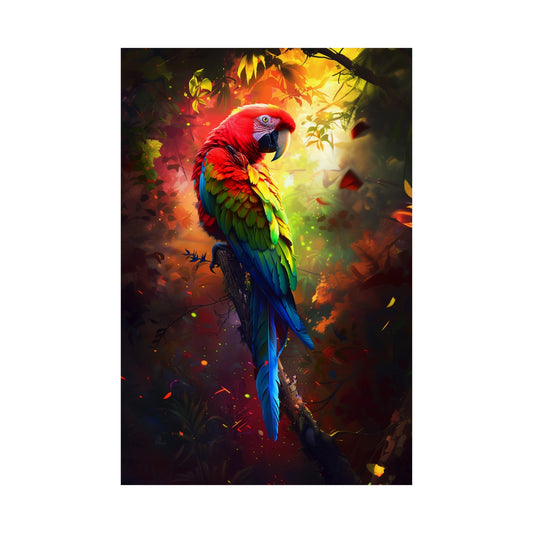 Vibrant Parrot Jungle (Matte Vertical Posters)