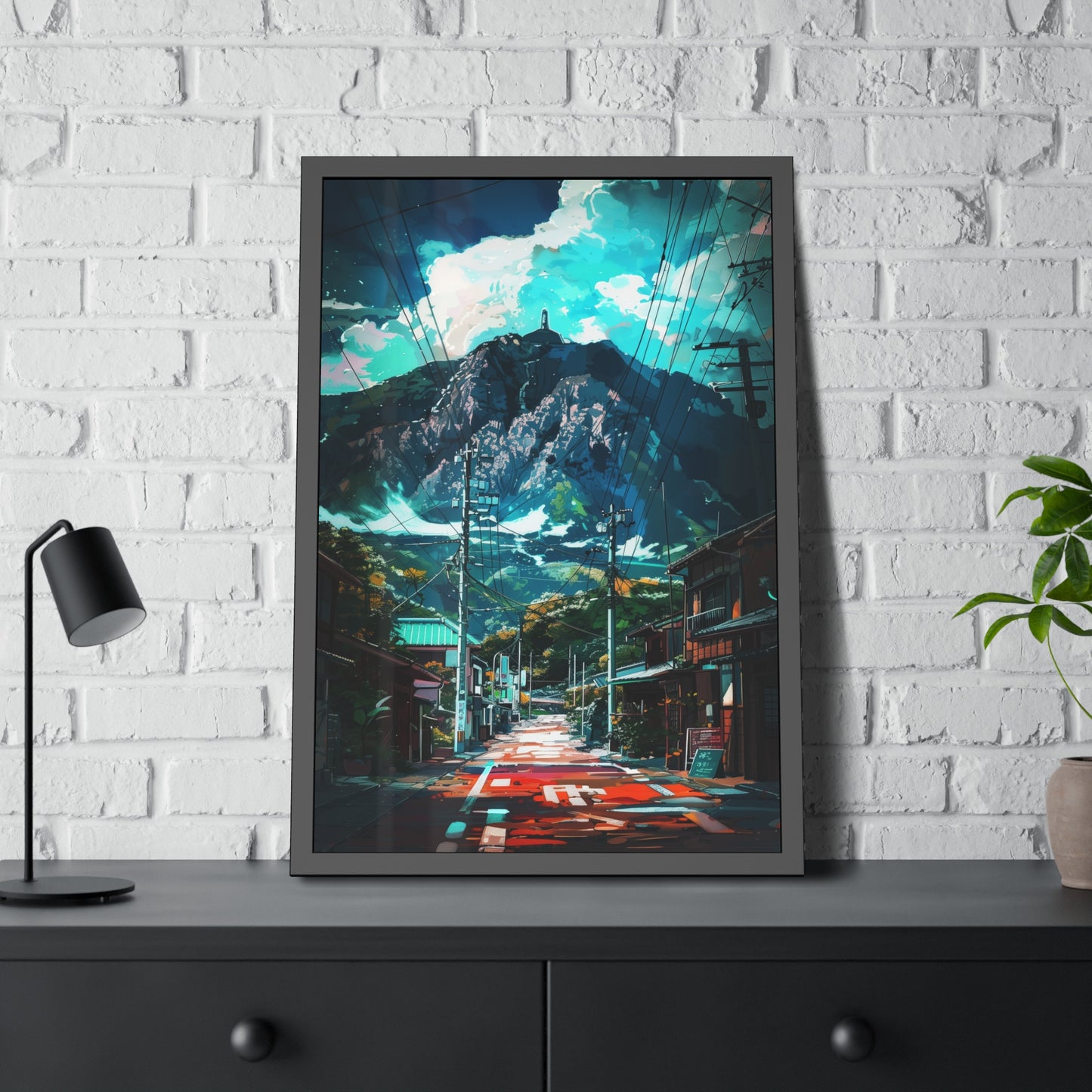 Mountain Street Scene (Framed Paper Posters)