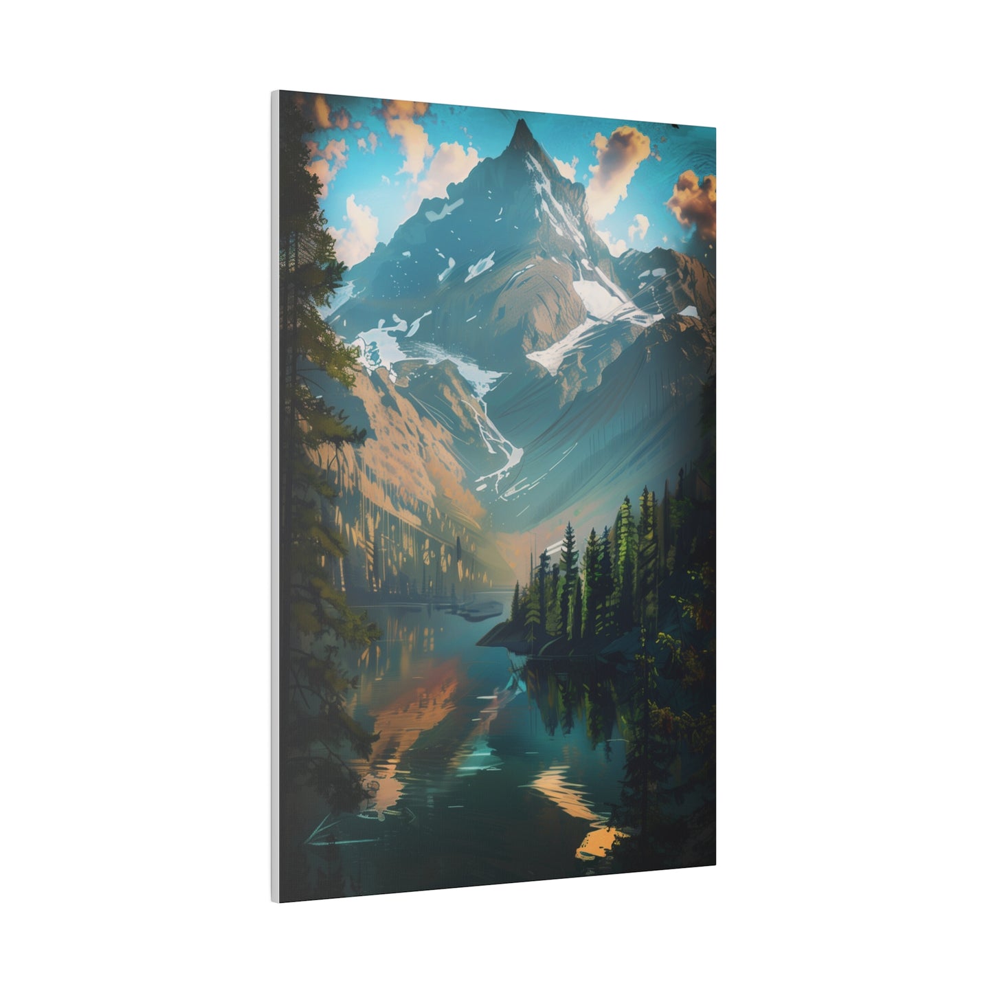 Mountain Cityscape (Matte Canvas, Stretched)