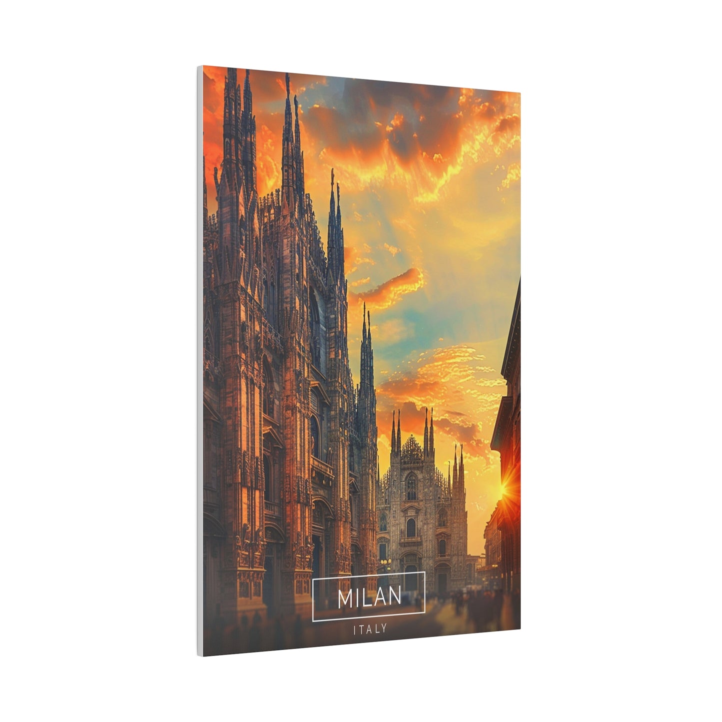 Milan Cathedral Sunset (Matte Canvas, Stretched)