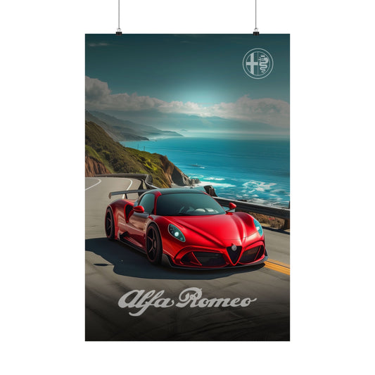 Coastal Speedster: Alfa Romeo's Glory (Matte Vertical Posters)