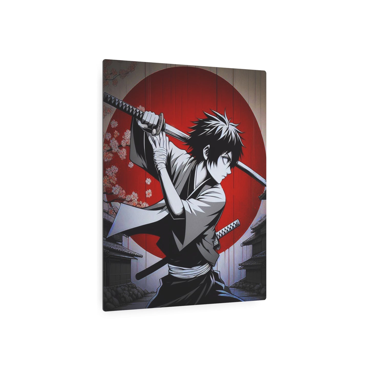 Samurai Silhouette: Honor in Shadows (Metal Art Sign)