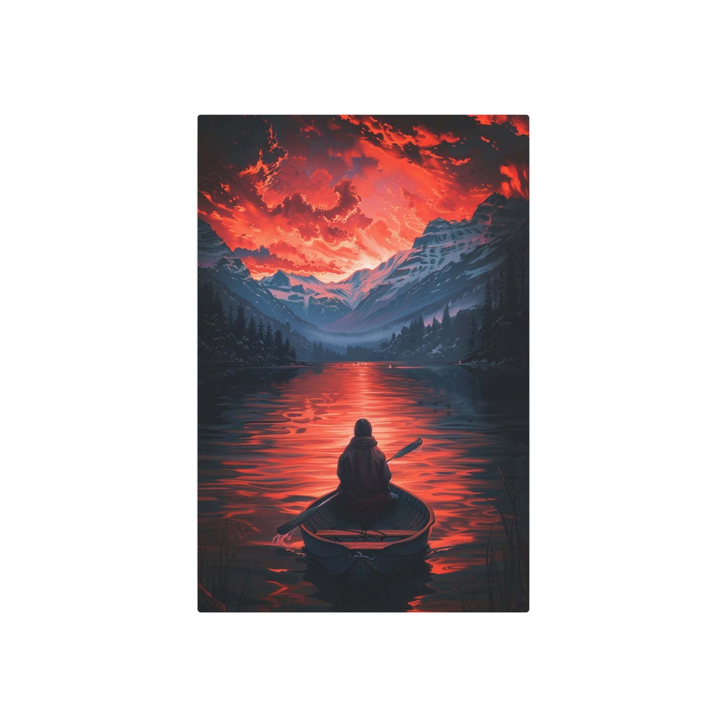 Sunset Lake Reflection (Metal Art Sign)