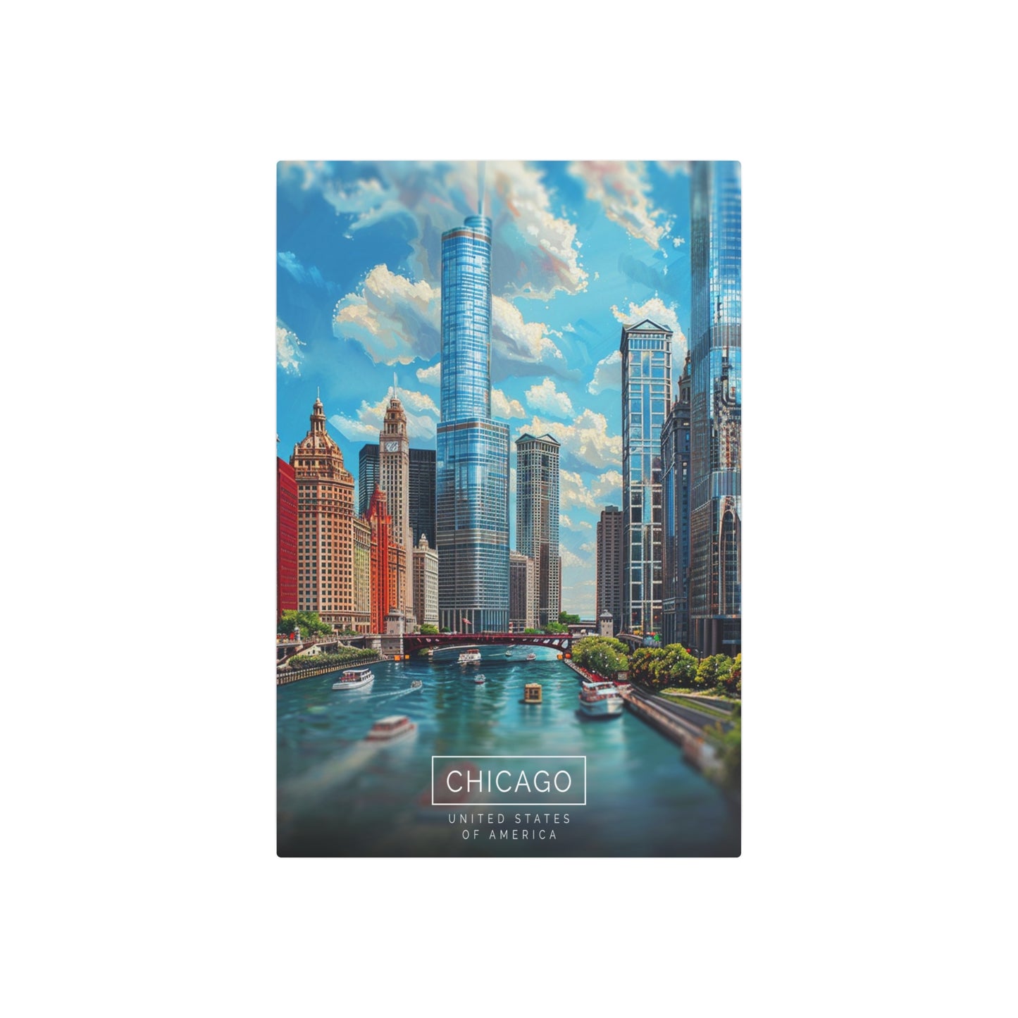 Chicago Skyline (Metal Art Sign)