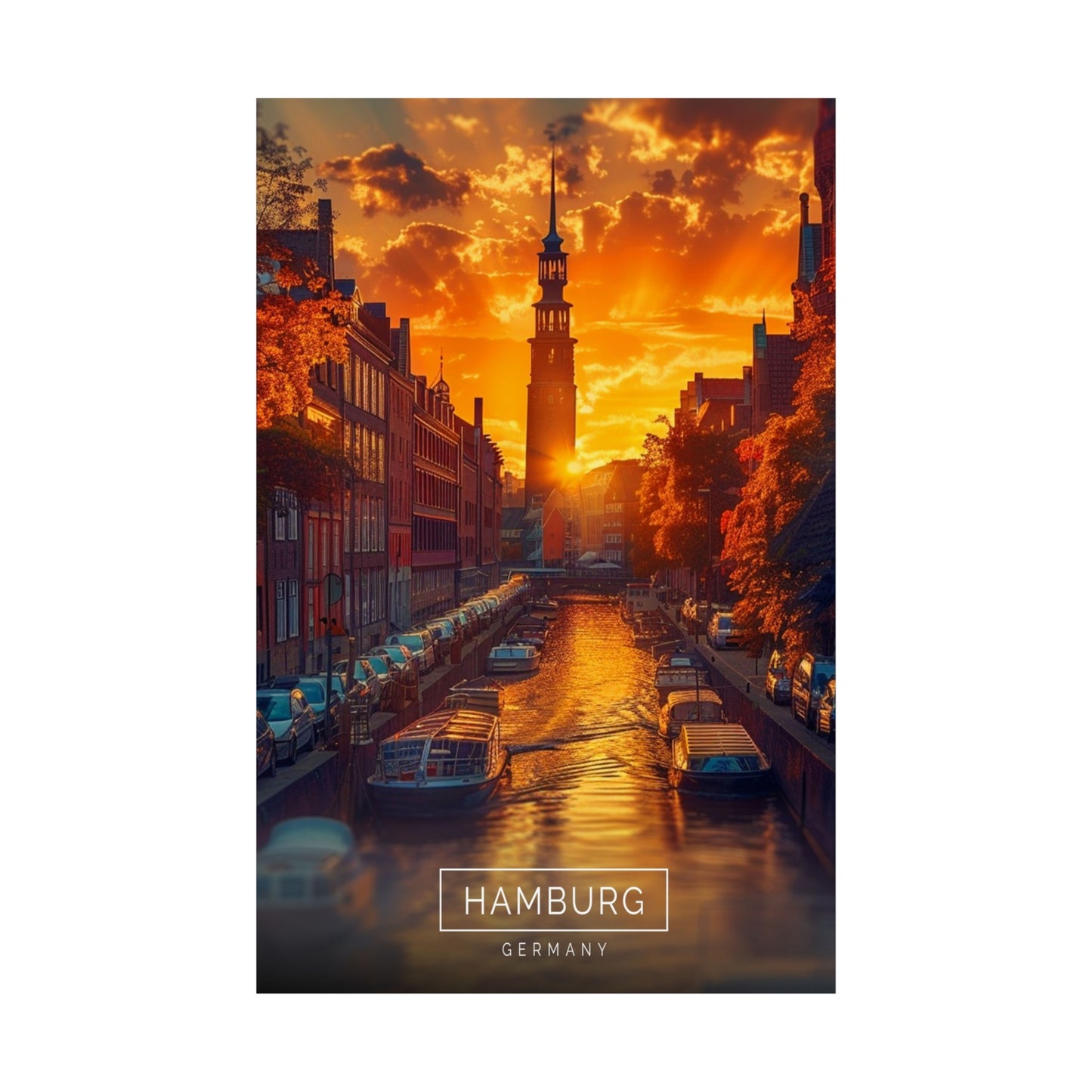 Hamburg Harbor Glow (Matte Vertical Posters)