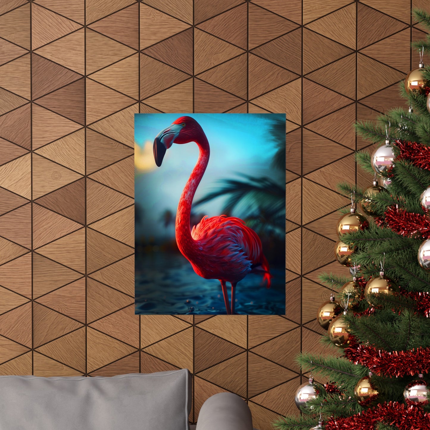 Dramatic Sky and Flamingo (Matte Vertical Posters)