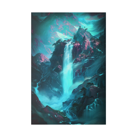 Mountain Waterfall (Matte Canvas, Stretched)