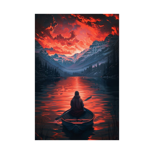 Sunset Lake Reflection (Matte Vertical Posters)