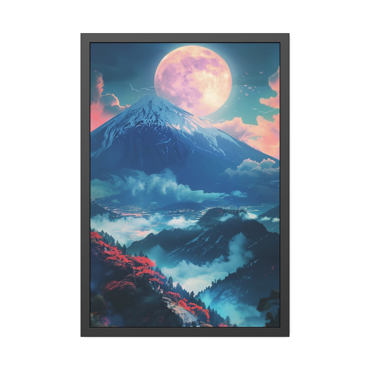 Moonlit Mountain (Framed Paper Posters)