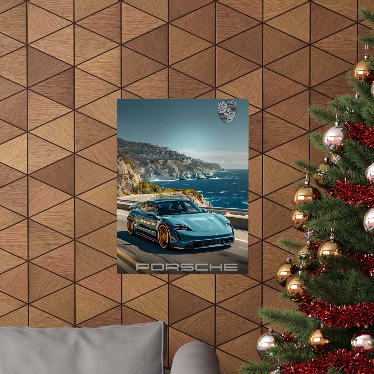 Porsche Seaside Drive (Matte Vertical Posters)