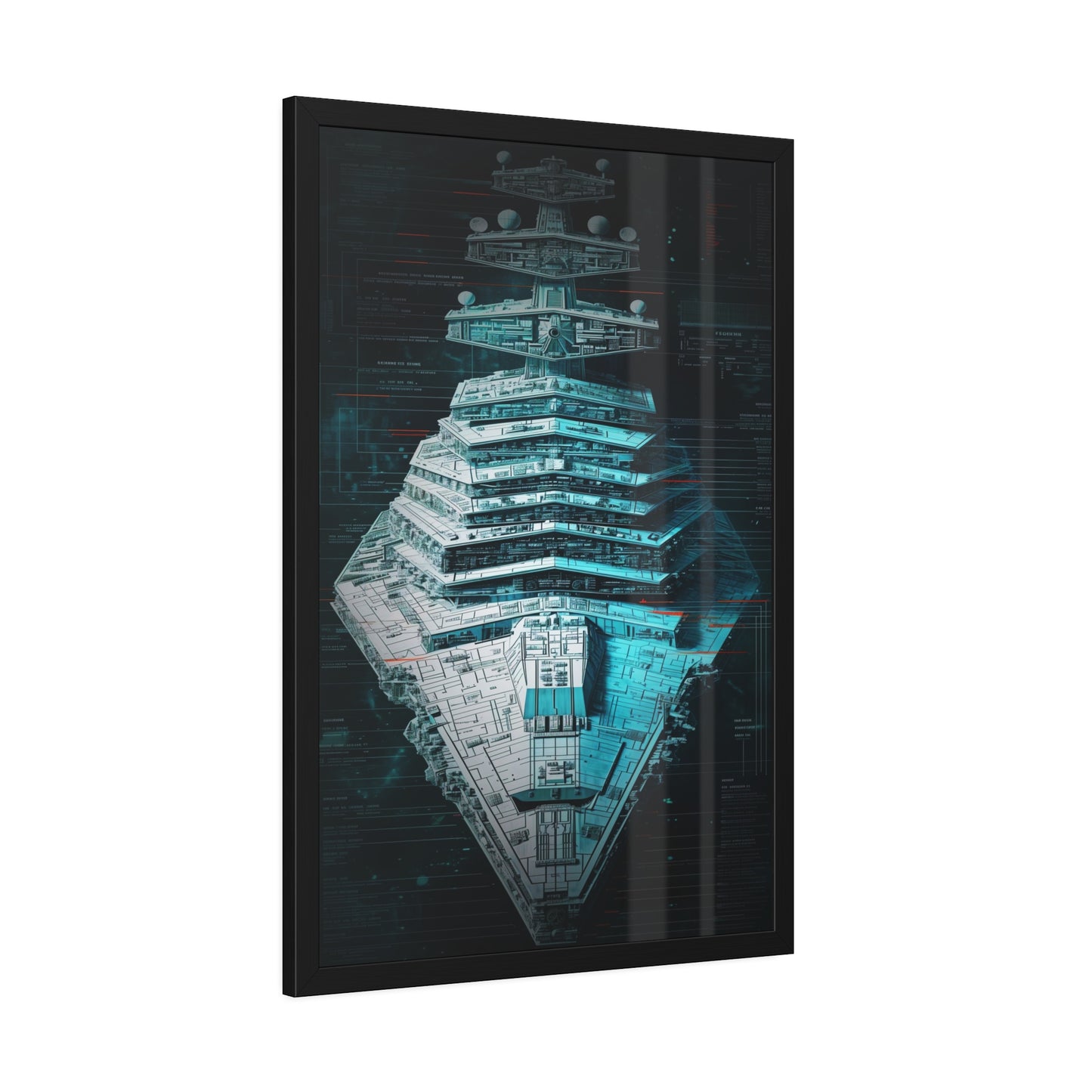 Interstellar Vessel: Technical Blueprint (Framed Paper Posters)