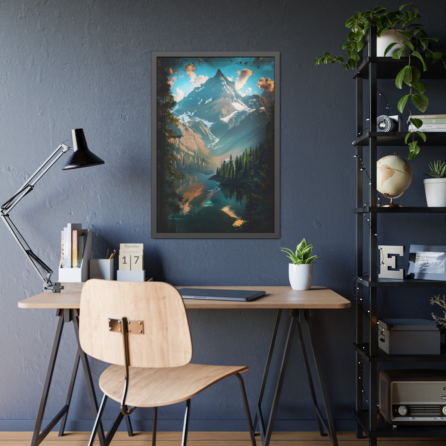 Mountain Cityscape (Framed Paper Posters)