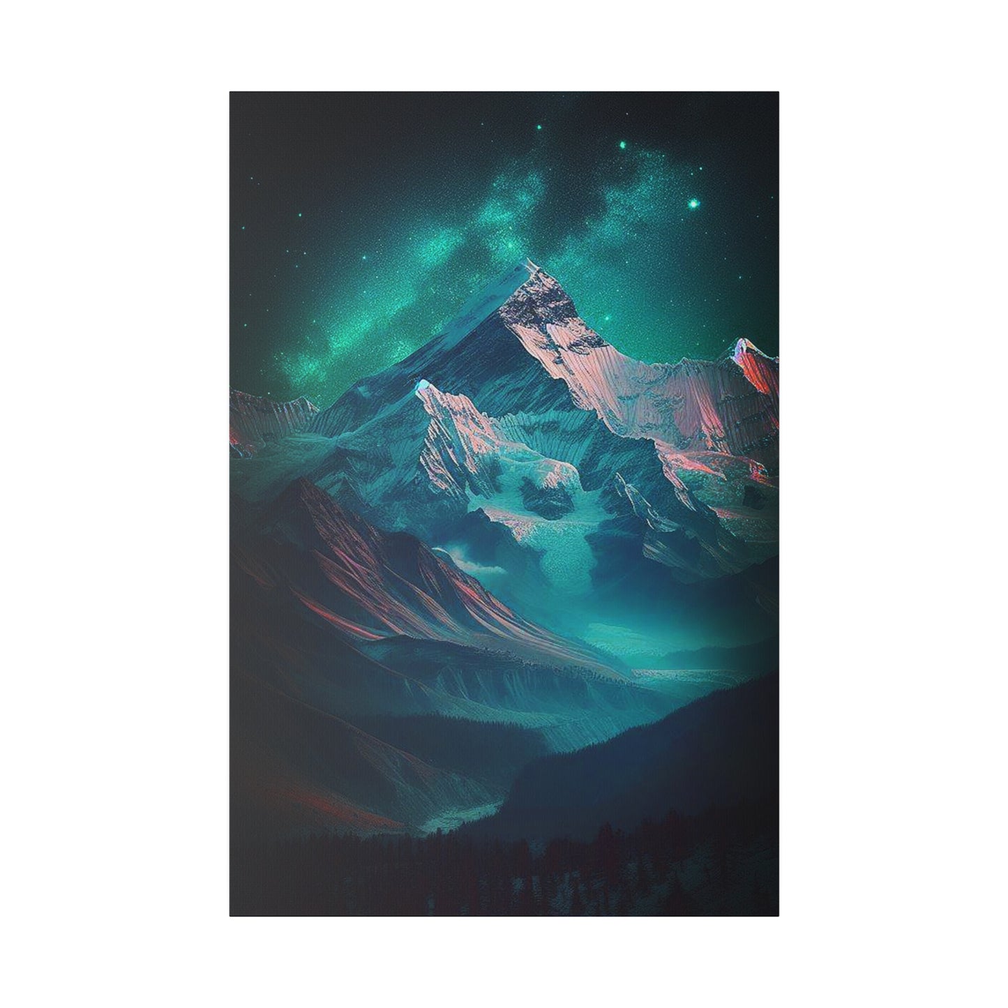 Starry Peaks: Nighttime Enchantment (Matte Canvas, Stretched)