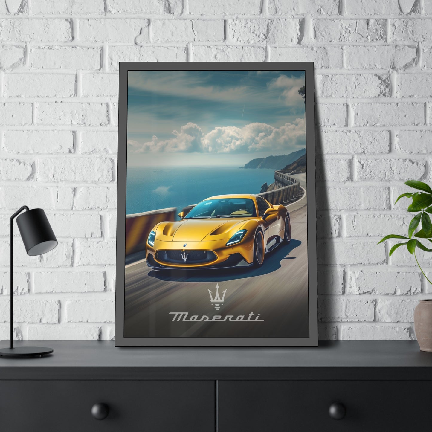 Golden Maserati (Framed Paper Posters)